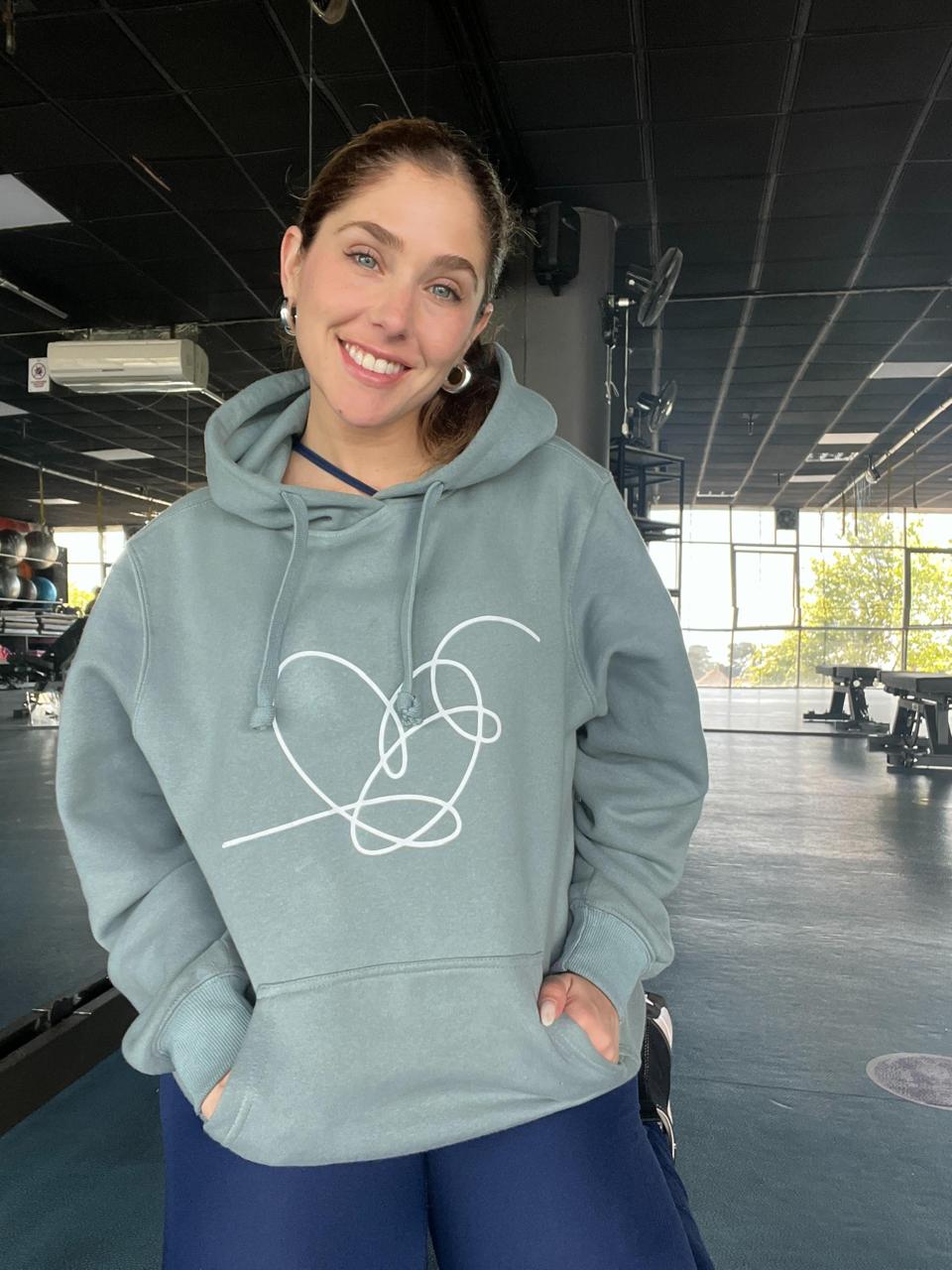Hoodie Heart Turquesa